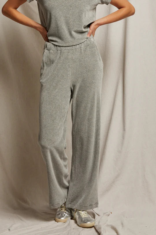 PerfectWhiteTee Holly Velour Wide Leg Sweats