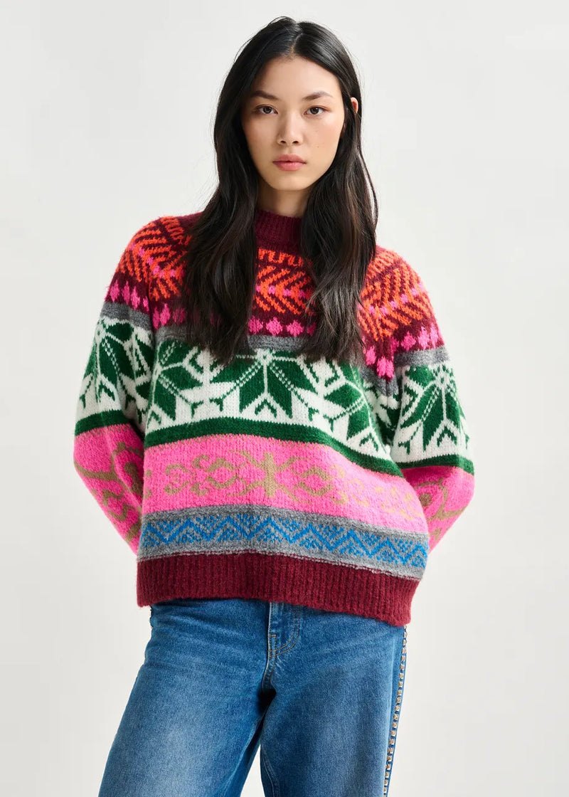 Essentiel Antwerp Irelando Jacquard Knit Pull Sweater