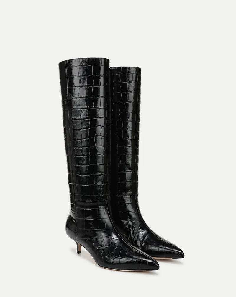 Veronica Beard - Lisa Croc Embossed Tall Boot