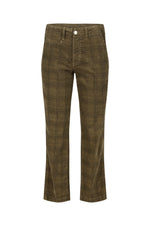 AMO Lillian Printed Plaid Cord Jeans
