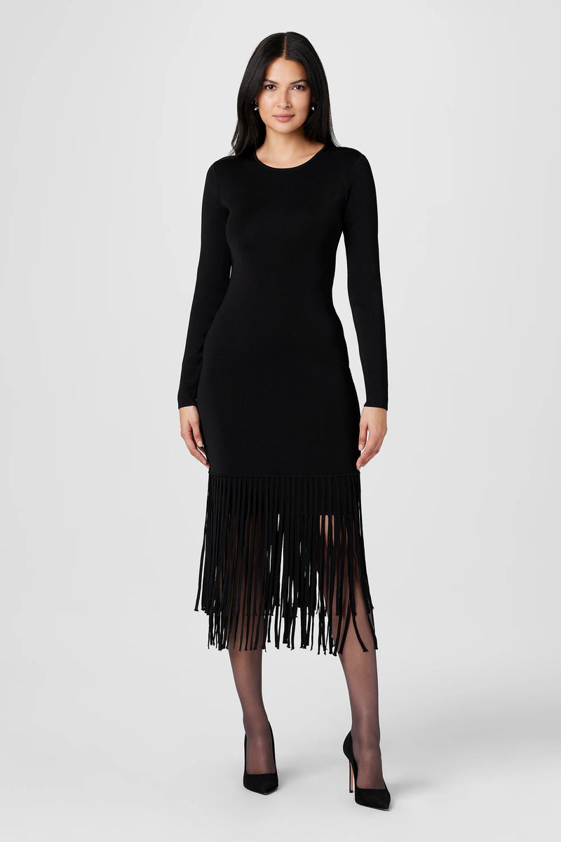Toccin Darby Long Sleeve Fringe Midi Dress
