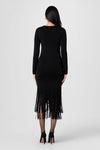Toccin Darby Long Sleeve Fringe Midi Dress