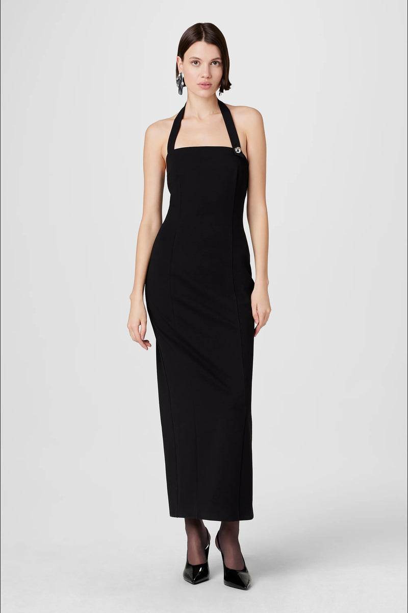 Toccin Davina Sculpted Halter Midi Dress