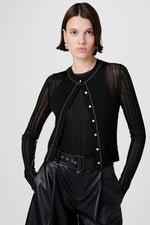 Toccin Crosby Cropped Cardigan With Contrast Tipping