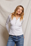 PerfectWhiteTee Megan Sweater Rib 5 Pocket Longsleeve