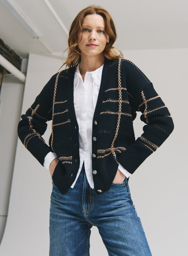 Autumn Cashmere Plaid Shaker Cardigan