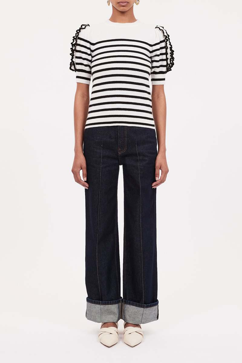 Ulla Johnson Frida Cable-knit Wool Tunic Sweater in White | Lyst