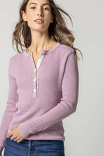Lilla P Waffle Henley Sweater