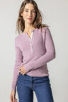 Lilla P Waffle Henley Sweater