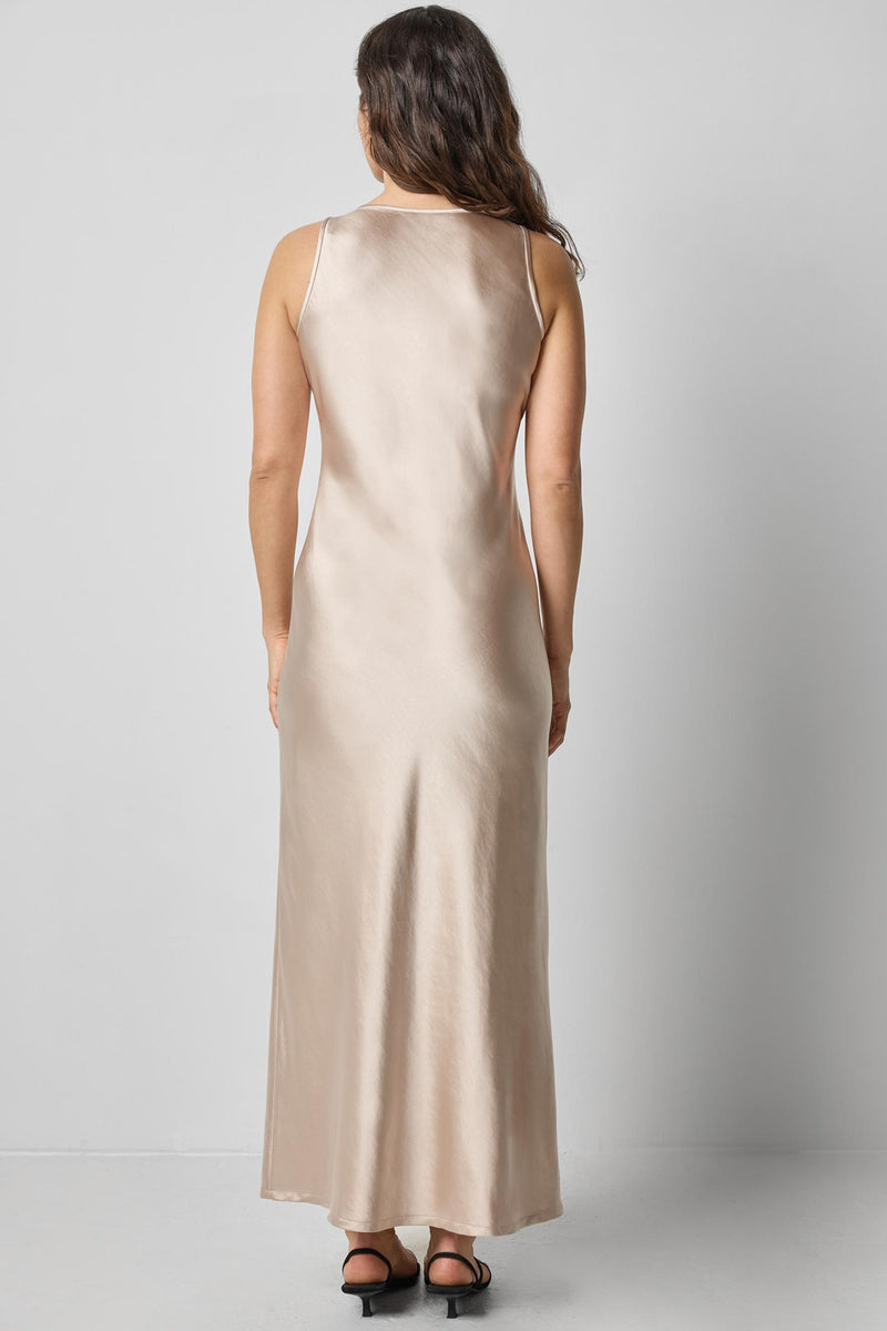Lilla P Satin Bias Maxi Dress