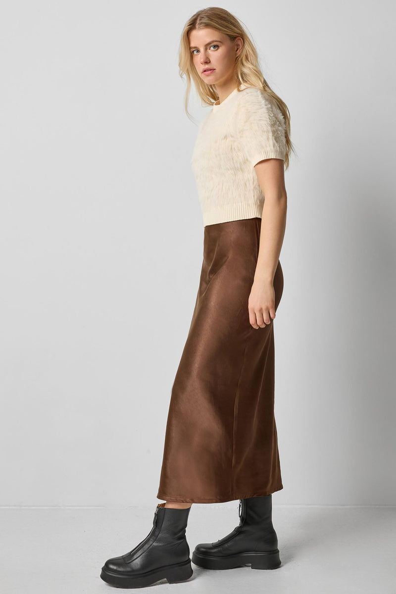 Lilla P Satin Slit Front Skirt