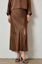 Lilla P Satin Slit Front Skirt