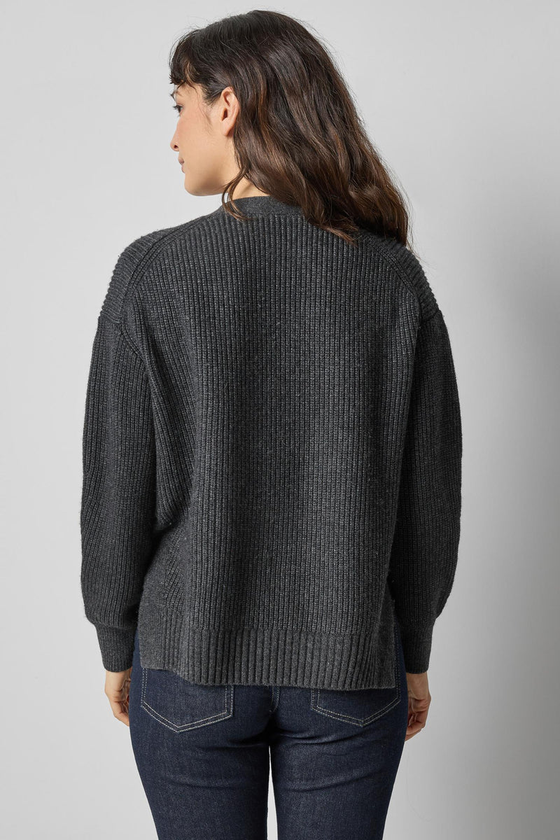 Lilla P Relaxed Side Vent Cardigan