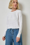 Lilla P Long Sleeve Bias Cut Crewneck
