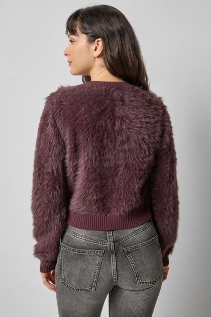 Lilla P Brushed Crewneck Cardigan