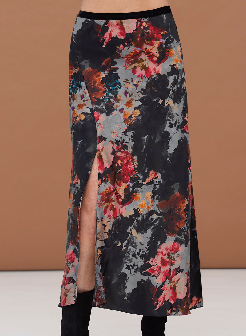 Go Silk Go Slit Difference Skirt Print