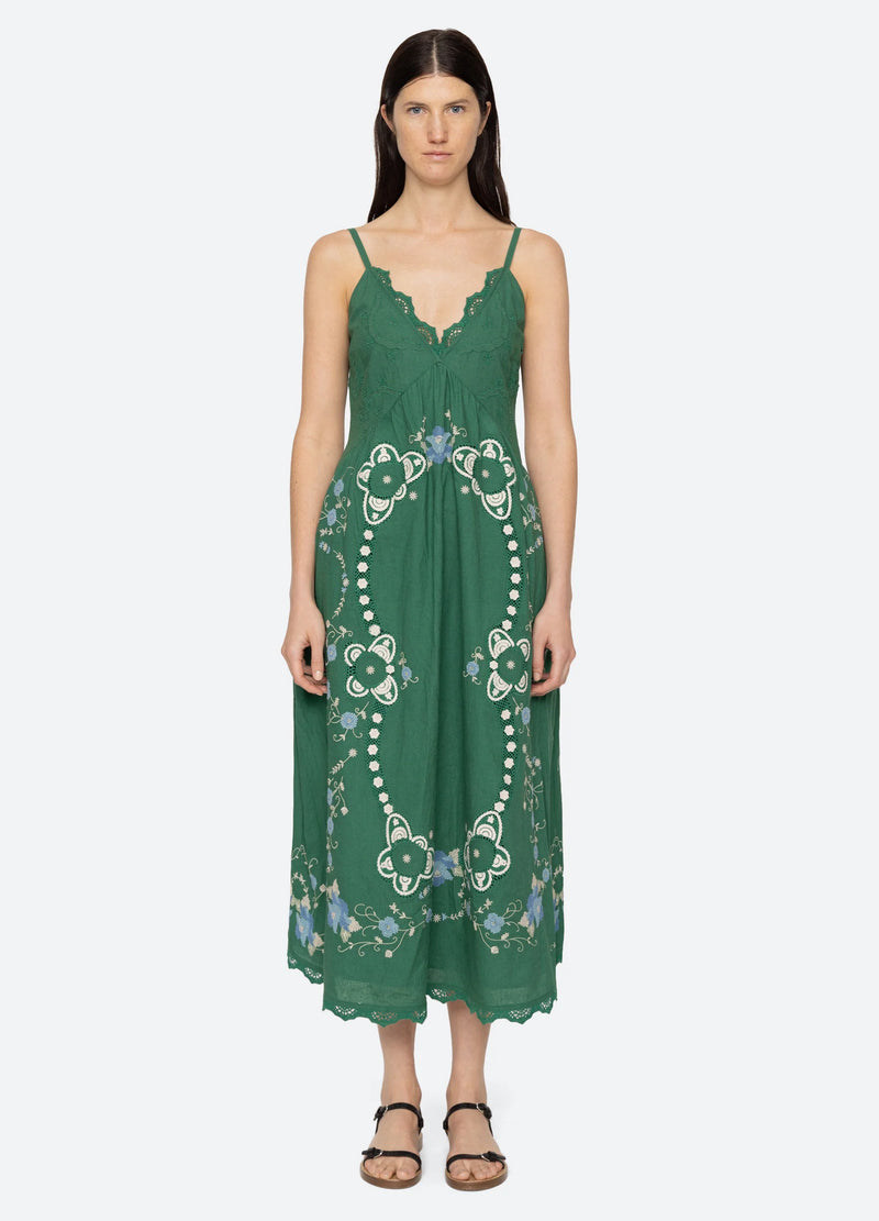 SEA Vesna Embroidery Slip Dress