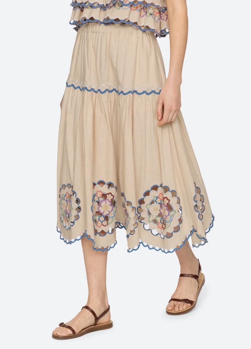 SEA MELINDA EMBROIDERED SKIRT