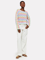 Brodie Rainbow Chevron Slash Neck