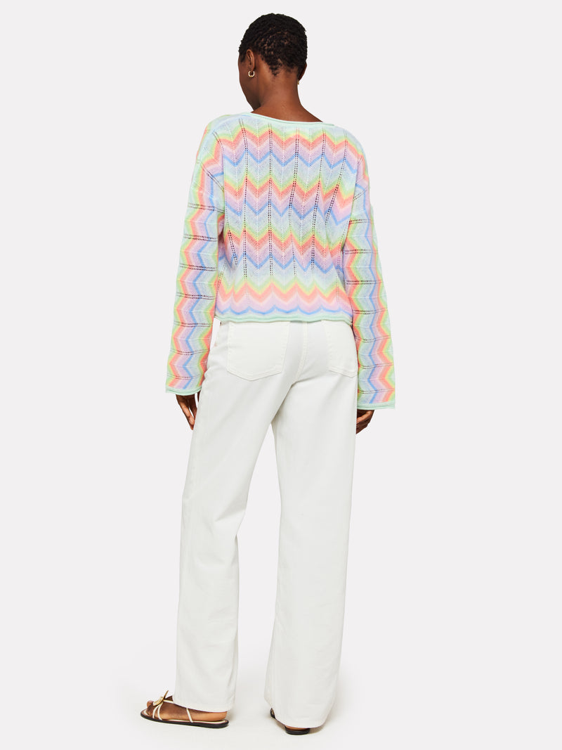 Brodie Rainbow Chevron Slash Neck