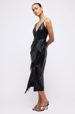 SIMKHAI Carlee Fringe Midi Dress