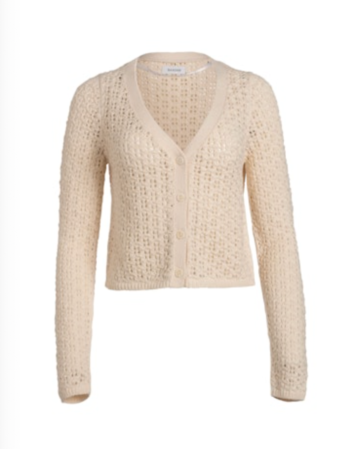 Naadam Pima Cotton Artisanal V-Neck Cardigan
