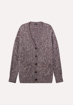 MinnieRose Cotton Oversized Marled Cable Cardigan