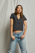 PerfectWhiteTee Frankie Springspun Cotton V-neck Tee