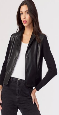 J. Society Vegan Blazer w/ Knit Sleeves