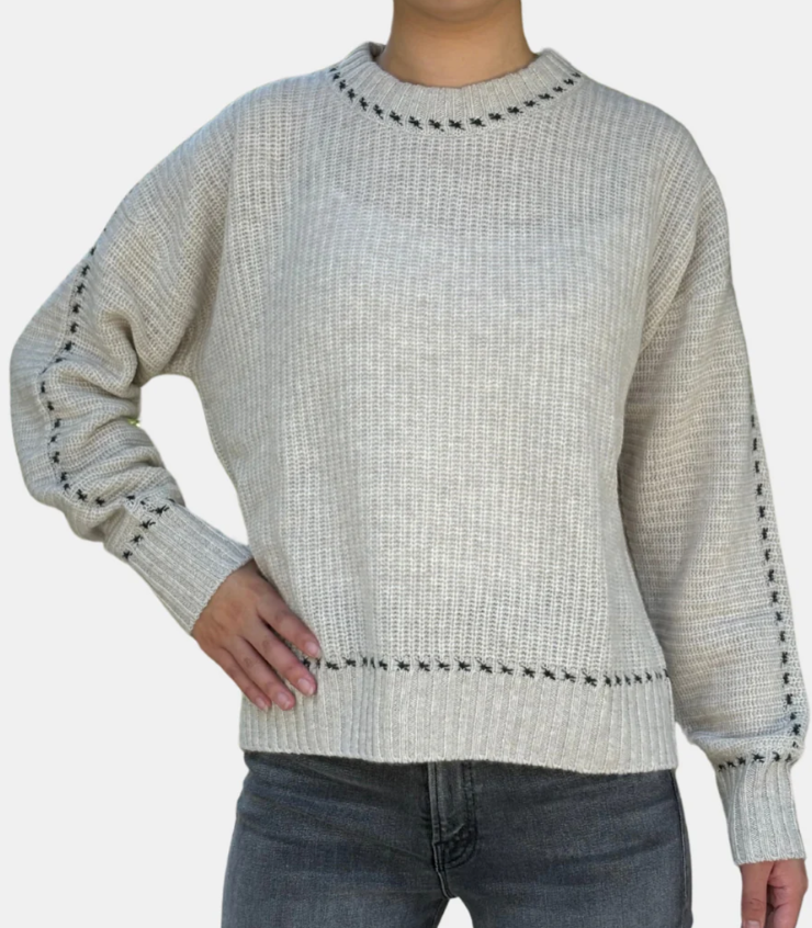 Autumn Cashmere Shaker Crew Stitch Sweater