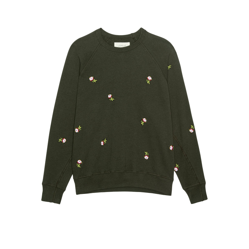The Great The College Sweatshirt W/ Embroidered Roses