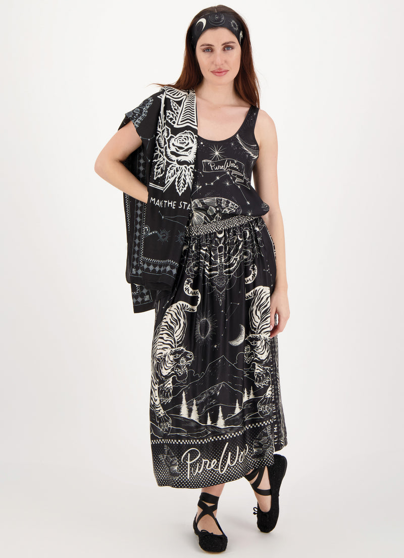 Me369 Vanessa Printed Midi Skirt