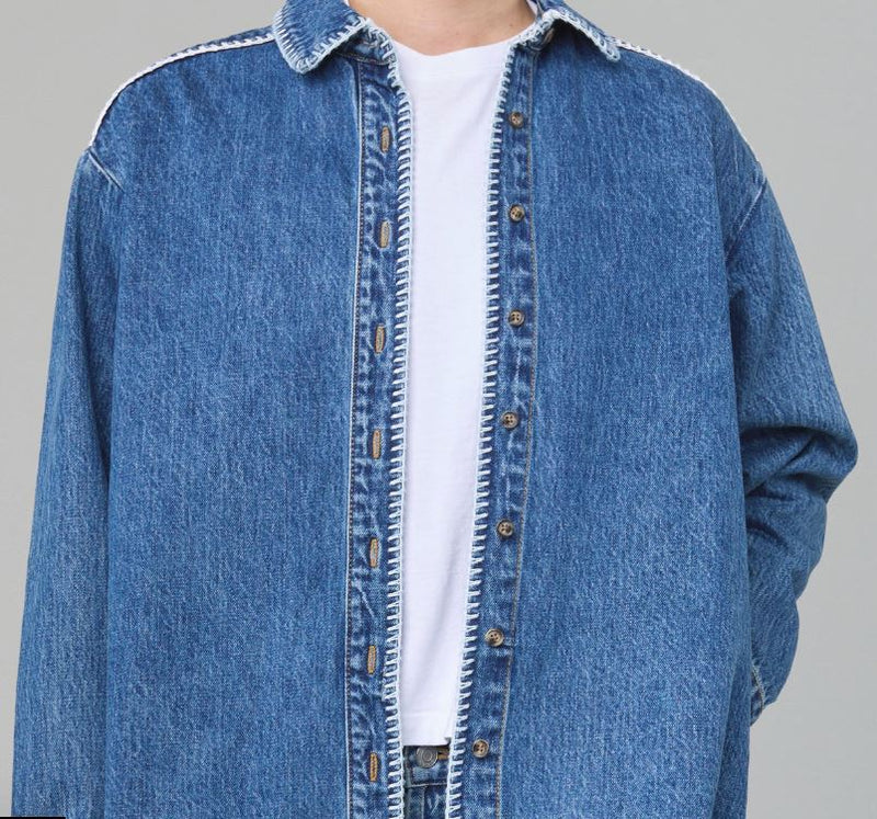 STILL HERE WESTERN SHIRT IN CLOUD VINTAGE BLUE