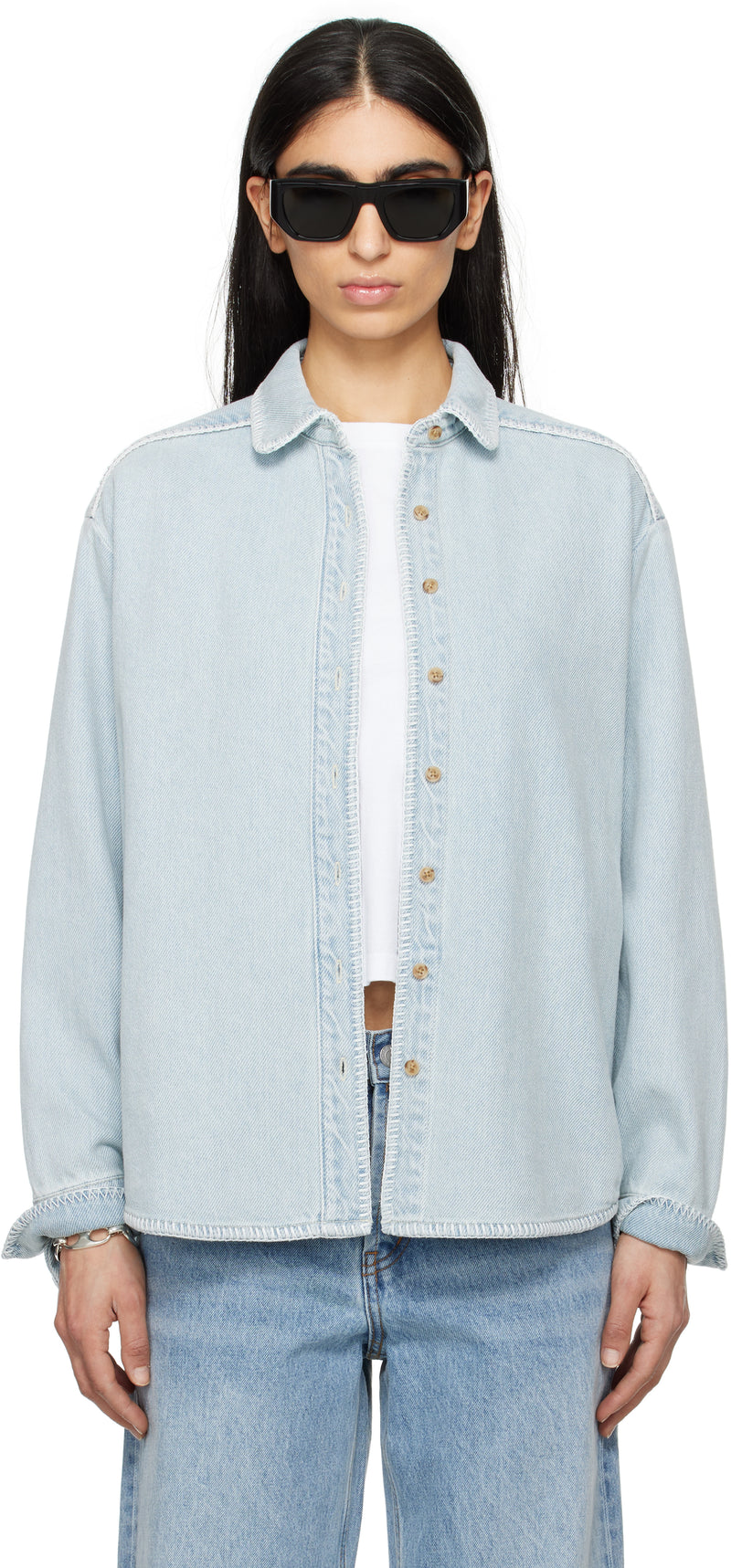 STILL HERE WESTERN SHIRT IN CLOUD VINTAGE BLUE