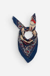 Maison Lecomte Flament Rodeo Navy Cotton Scarf