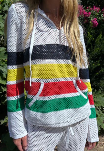 Jocelyn Knit Striped Hoodie