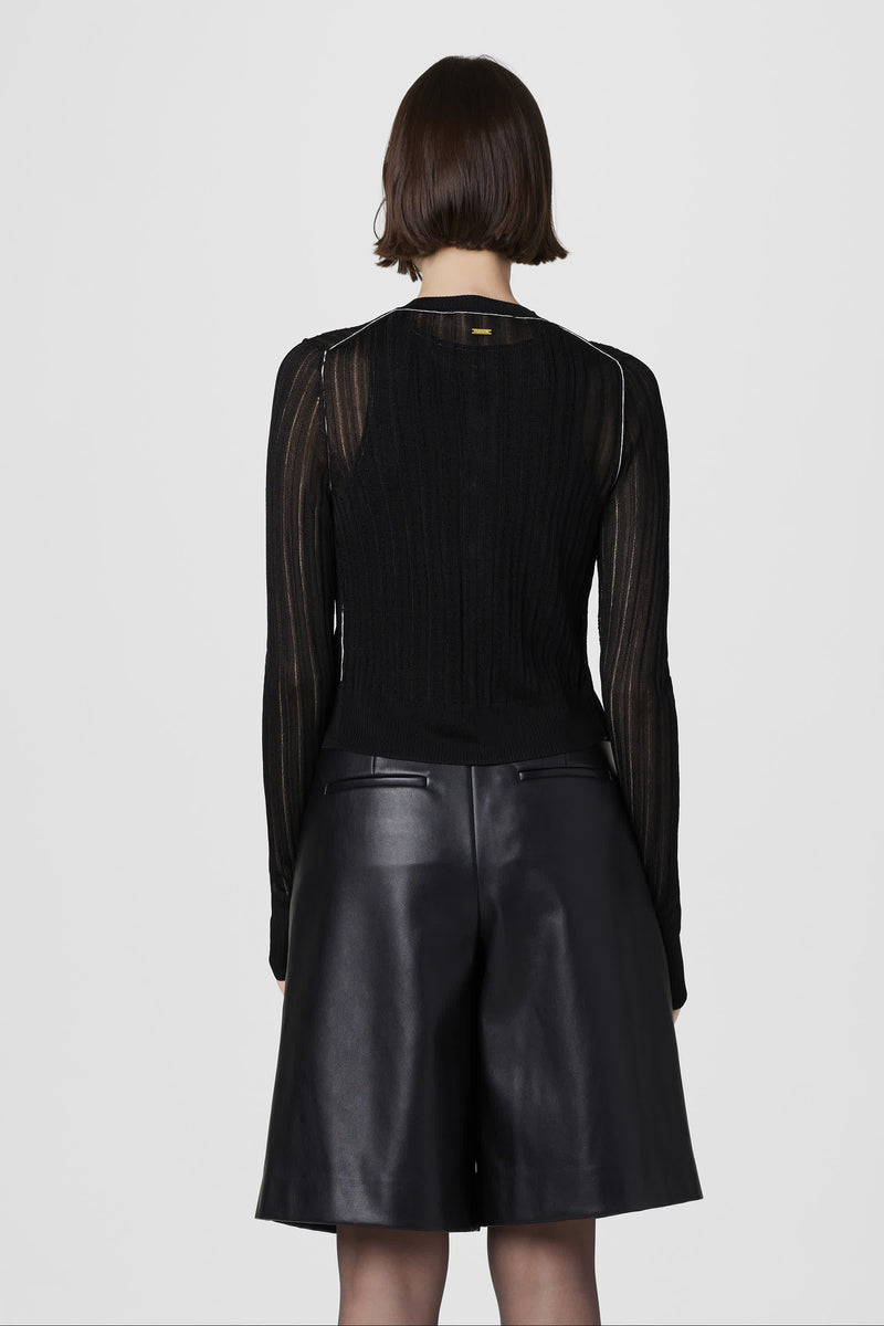 Toccin Crosby Cropped Cardigan With Contrast Tipping