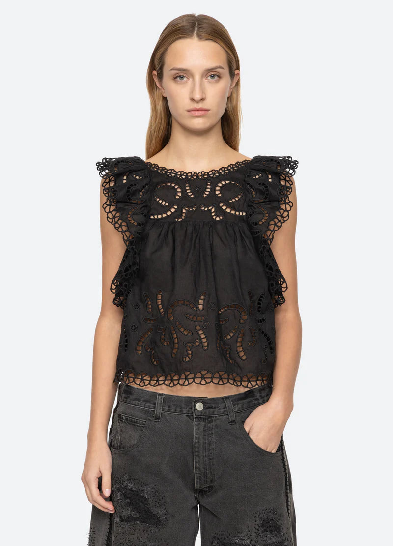 SEA Marja Embroidery Flutter Tank