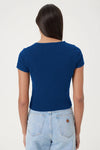 Goldie Pointelle S/S Vneck Cardigan
