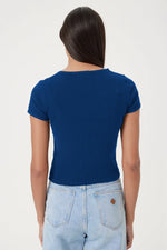 Goldie Pointelle S/S Vneck Cardigan