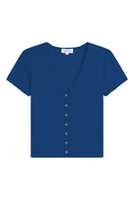 Goldie Pointelle S/S Vneck Cardigan