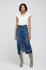 SIMKHAI Della Release Hem Midi Skirt